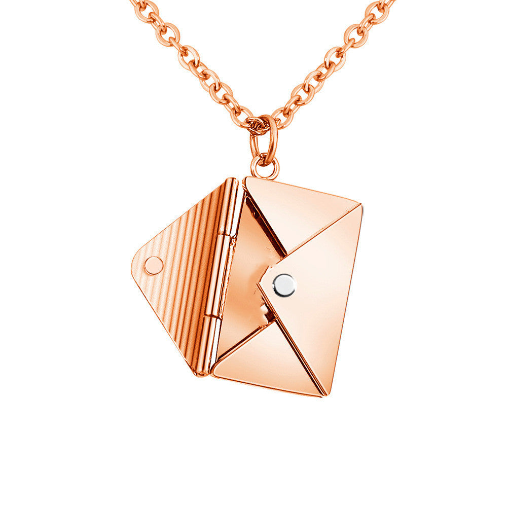 Envelope Locket Necklace - Personalized Love Letter Jewelry